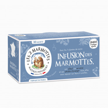 Infusion des Marmottes tilleul verveine pétales d'oranger Les 2 Marmottes - Made in France - Sans arômes ajoutés